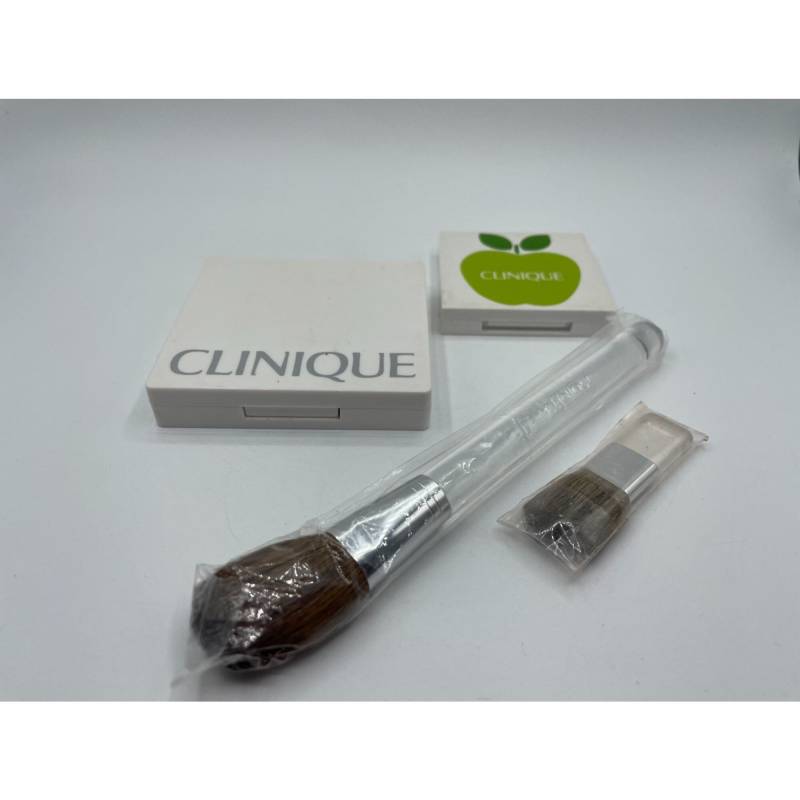 Clinique Lot Pressed Powder Bronzer Butter Pecan Sunset Glow Eye Shadow Duo Brushes Neu von ColleensCloseouts