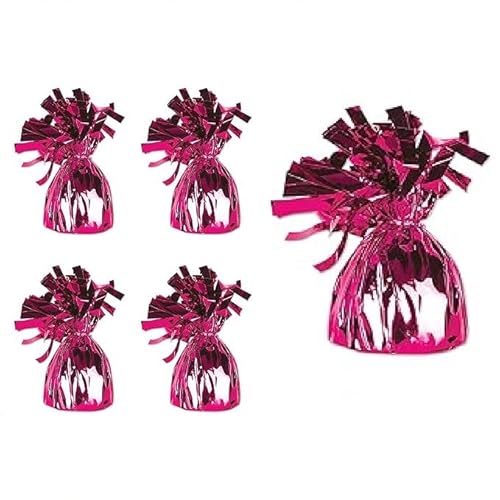 Folienballongewicht für Heliumballons - 5 x 70 g schweres Ballongewicht Geburtstagsfeier Hochzeit Feier Dekor mit Quasten (Rose Red) von Collenatsy