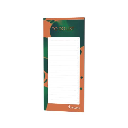 Collins Viridian To-Do-Listen-Notizblock – 235 x 105 mm – Checkliste, Einkaufsliste und Notizblock mit Magnetstreifen für Zuhause und Büro von Collins