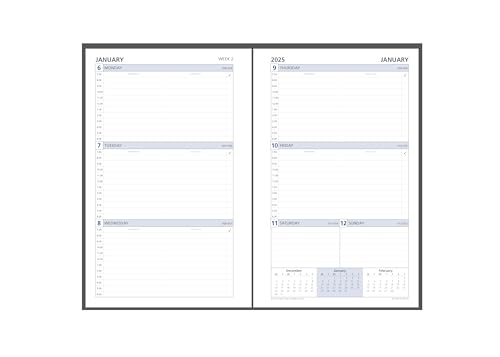 Collins 2025 Schreibtisch-Organizer mit Wochenansicht (DK1700) – kompatibel mit 7-Loch-Organizern – (216 x 140 mm) von Collins