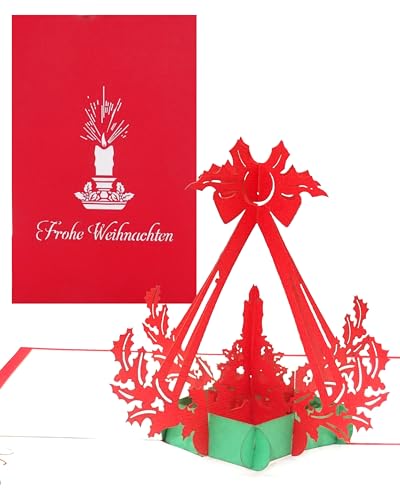 Pop-Up Karte Adventskerze - Frohe Weihnachten, 3D Weihnachtskarte mit Kerze, Pop Up Karte zu Weihnachten, 3D Klappkarten, Adventskarte von Cologne Cards