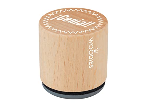 Stempel aus Holz und Gummi, Durchmesser 33 x 30 mm. von Woodies