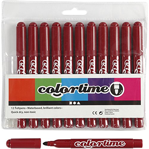 Colortime Marker, 5 mm Strichbreite, Weinrot, 12 Stück von Colortime