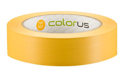 Colorus PVC Putzband PLUS | Putzerband 30 mm 33 m gelb gerillt | PVC Abklebeband für glatte und leicht raue Untergründe | PVC Klebeband für Innen und Außen | Gelbes Klebeband UV-beständig von Colorus