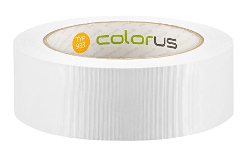 Colorus PVC Putzband PLUS | Putzerband 38 mm 33 m weiß gerillt | PVC Abklebeband für glatte und leicht raue Untergründe | PVC Klebeband für Innen und Außen | Weißes Klebeband UV-beständig von Colorus