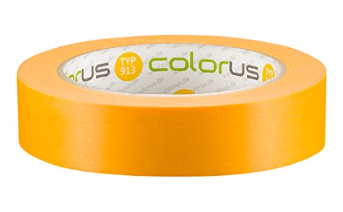 Colorus Profi Maler-Goldband 25 mm x 50 m Soft Tape Klebeband | Malerband-Klebeband für scharfe Kanten beim Streichen und lackieren | Für glatte und leicht strukturierte Untergründe von Colorus