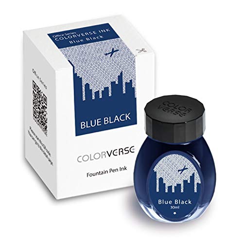 Colorverse Tinte – Office Serie – Blau Schwarz (30 ml) Füllfederhalter-Tinte von Colorverse