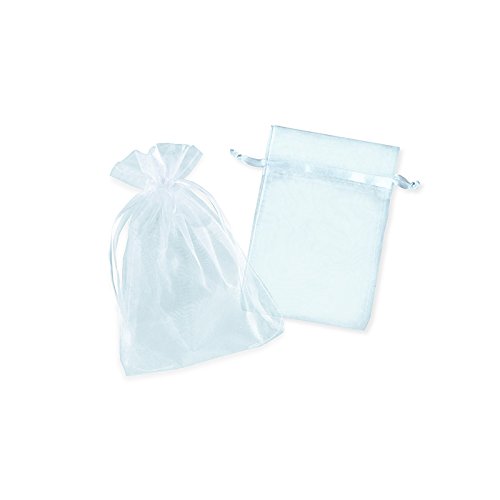 Colour-Bags Tragetaschen 100x Organzasäckchen HELLBLAU | 12 x 17 cm | Organzabeutel | Schmuckbeutel | Geschenkbeutel | Säckchen Beutel für Geschenke | Gastgeschenke | Hochzeit von Colour-Bags Tragetaschen