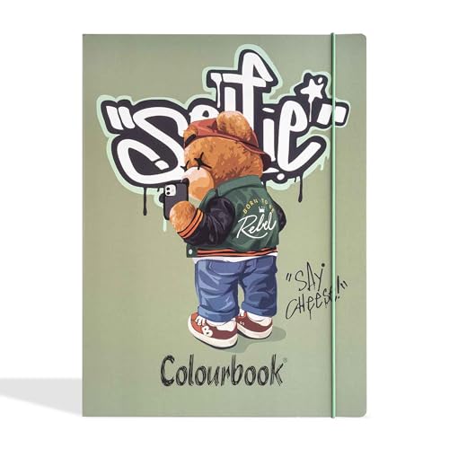 Colourbook Funny and Bears - Schnellhefter mit 3 Klappen und Gummizug Rücken 1 (Selfie) von Colourbook