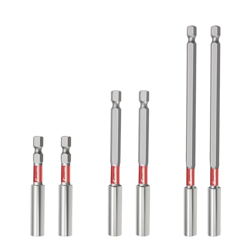 ColumPRO Magnetischer Schlag-Bithalter, 6,35 mm Sechskantschaft, S2-Stahl, magnetischer Bohrerverlängerungshalter, gerade ohne Biegen, Schraubendreher-Bit-Verlängerung, 6,6 cm, 10,2 cm, 15,2 cm von ColumPRO