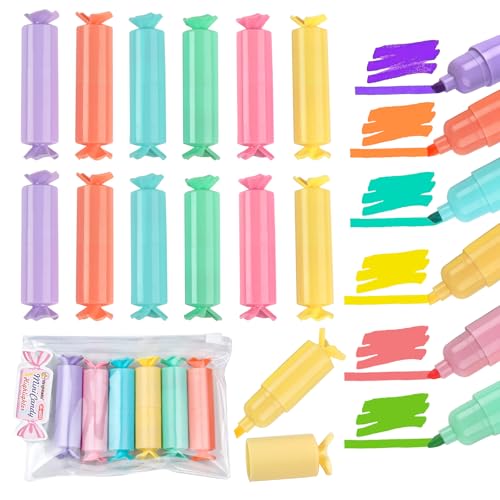 ComPDCVD 18 Stück Textmarker Set Mini Textmarker 6 Farben Candy Shape Mini Textmarker Stifte Bonbon Kawaii Marker Stifte für Zuhause, Schule, Büro, Erwachsene Kinder Geschenke von ComPDCVD