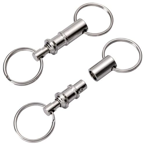 CombiCraft Schlüsselanhänger 80 x 24 x 8 mm, 10 Stück, Schlüsselanhänger aus vernickeltem Stahl zum Trennen von Schlüsseln von Ihrem Schlüsselbund von CombiCraft