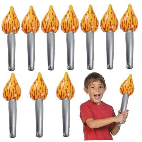 Comebachome Torchpropie, aufblasbare Torch 10pcs PVC Torch für Kinder 4.7x16.5in Dekorationen Handheld niedliche dekorative Torch -Prop für Bühnensportversammlung, Dekorationen von Comebachome