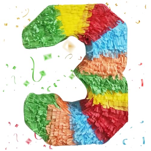 Regenbogen Nummer 3 für 3. Geburtstagsfeierdekorationen, 19,7 Zoll groß leicht zu füllen für den 3. Geburtstag Jubiläumsfeier Partydekoration von Comebachome