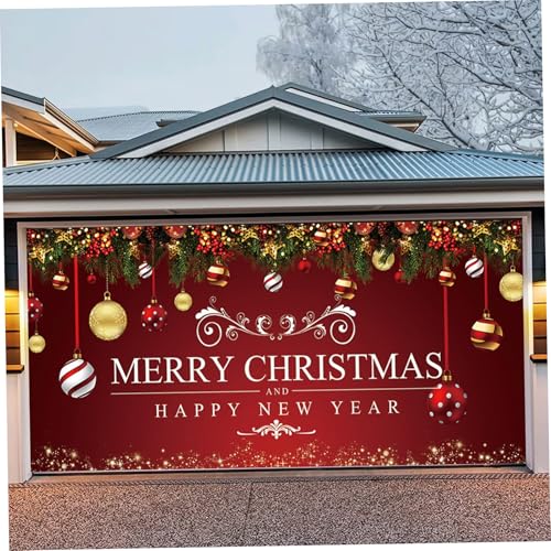 Weihnachtsgarage -Tür -Banner 13 x 6 Fuß Große Frohe Weihnachten Garagentor Wandbilder Hängende Weihnachtspartner für Außenfeiertag, Weihnachtsparty, Weihnachts -Garage -Tür Banner, Weihnachts -Garag von Comebachome