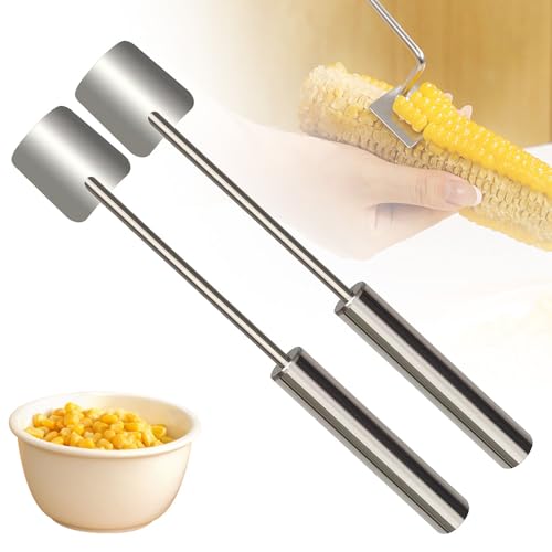 Easy Clean Corn Cob Peeler, 2024 Neu Schnelles Maisschälen, Maiskolbenschäler Sparschäler aus Edelstahl, Maiskolben Schäler für Küche (2pcs) von ComedyKing