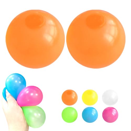 Magie Decke Ball, 2025 Neuest Nachtlicht Kleber Hüpfball, Stressball Squeeze Toys, Magie Decke Ball, Mitgebsel Kindergeburtstag 10 Jahre (Gelb*2) von ComedyKing