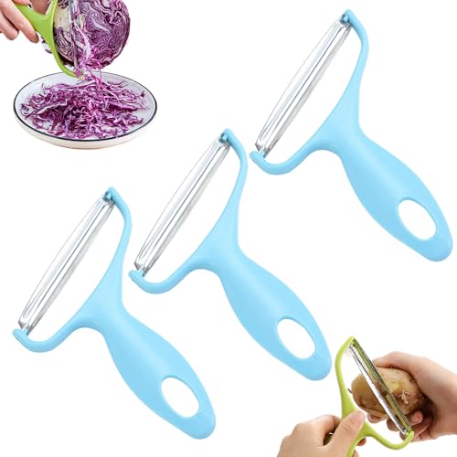 Multifunctional Veggie Peeler, Peeler Sparschäler, Stainless Steel Vegetable Peeler, Sparschäler Kartoffelschäler, Gurkenschäler für Küche (Blau) von ComedyKing