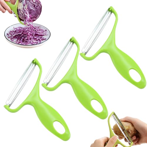 Multifunctional Veggie Peeler, Peeler Sparschäler, Stainless Steel Vegetable Peeler, Sparschäler Kartoffelschäler, Gurkenschäler für Küche (Grün) von ComedyKing