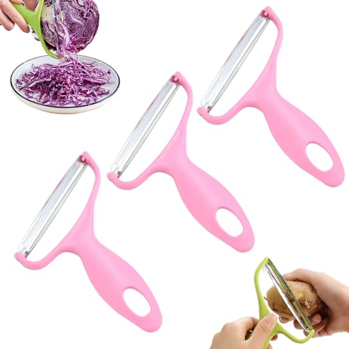 Multifunctional Veggie Peeler, Peeler Sparschäler, Stainless Steel Vegetable Peeler, Sparschäler Kartoffelschäler, Gurkenschäler für Küche (Rosa) von ComedyKing