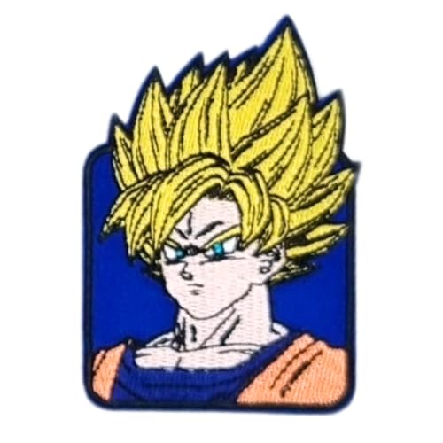 Comercial Mercera, Aufnäher Patches, Dragonball Z, Sayayin Goku - Charakter, Aufnäher Ideal für Mützen, Jacken, T-Shirts oder Schultaschen, 100% Polyester, 7x6 Zentimeter von Comercial Mercera