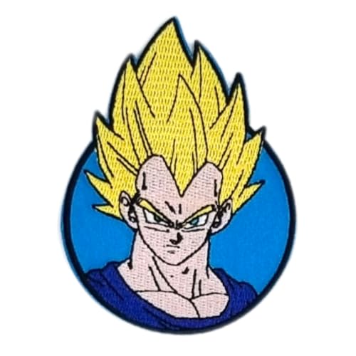 Comercial Mercera, Aufnäher Patches, Dragonball Z, Sayayin Vegeta - Charakter, Aufnäher Ideal für Mützen, Jacken, T-Shirts oder Schultaschen, 100% Polyester, 9x6 Zentimeter von Comercial Mercera