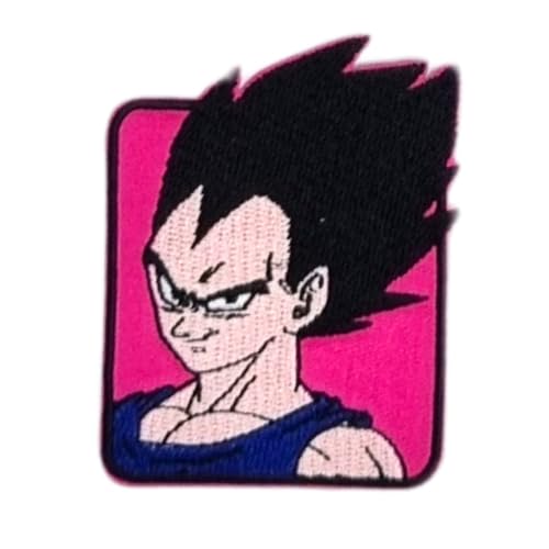 Comercial Mercera, Aufnäher Patches, Dragonball Z, Vegeta - Charakter, Aufnäher Ideal für Mützen, Jacken, T-Shirts oder Schultaschen, 100% Polyester, 7x5 Zentimeter von Comercial Mercera