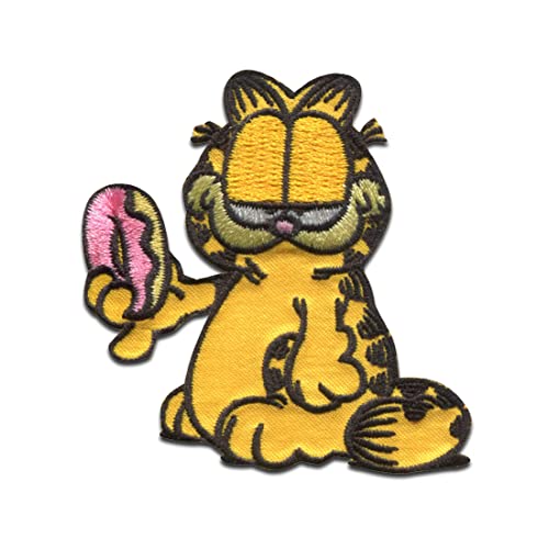 Comercial Mercera Garfield © Donut Comic Katze gestickt - Aufnäher, Bügelbild, Aufbügler, Applikationen, Patches, Flicken, zum aufbügeln, Größe: 5,7 x 4,4 cm von Comercial Mercera