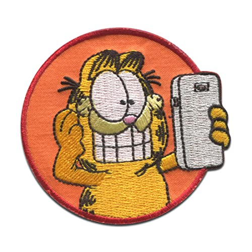 Comercial Mercera Garfield © Handy Comic Katze gestickt - Aufnäher, Bügelbild, Aufbügler, Applikationen, Patches, Flicken, zum aufbügeln, Größe: 6,5 x 6,1 cm von Comercial Mercera