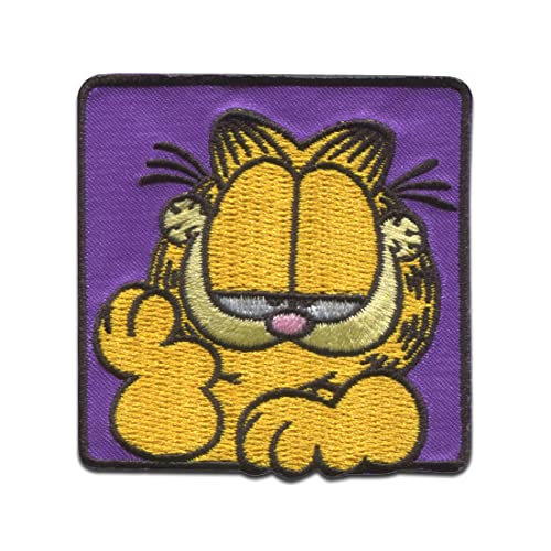 Comercial Mercera Garfield © lila Comic Katze gestickt - Aufnäher, Bügelbild, Aufbügler, Applikationen, Patches, Flicken, zum aufbügeln, Größe: 5,5 x 5,6 cm von Comercial Mercera