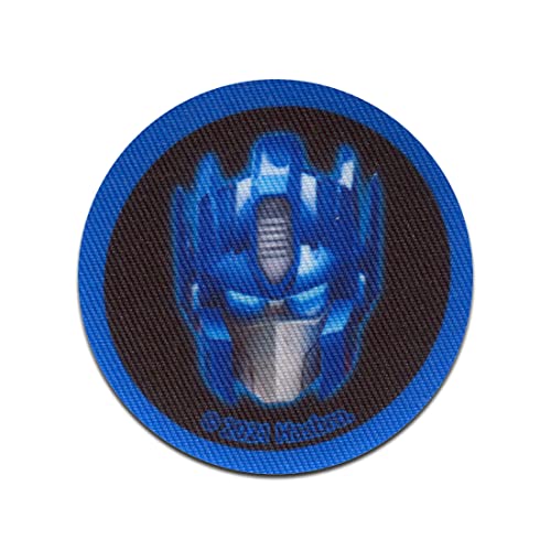 Hasbro © Transformers Optimus Prime Button - Aufnäher, Bügelbild, Aufbügler, Applikationen, Patches, Flicken, zum aufbügeln, Größe: 5,5 x 5,5 cm von Comercial Mercera