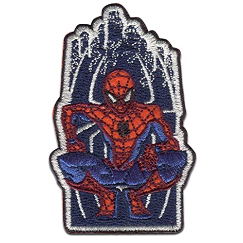 Marvel © Spiderman Comic Netz 2 - Aufnäher, Bügelbild, Aufbügler, Applikationen, Patches, Flicken, zum aufbügeln, Größe: 7,3 x 4,1 cm von Comercial Mercera