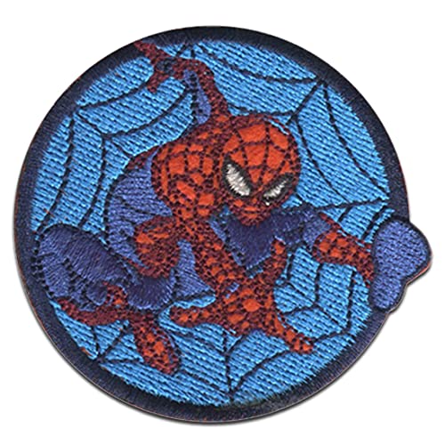 Marvel © Spiderman Comic Netz Button - Aufnäher, Bügelbild, Aufbügler, Applikationen, Patches, Flicken, zum aufbügeln, Größe: 6,4 x 6,1 cm von Comercial Mercera