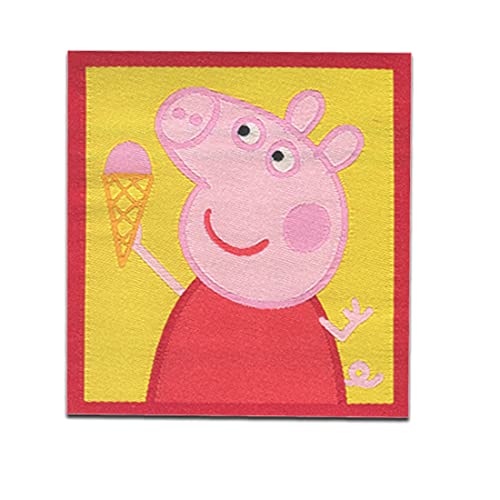 Peppa Wutz © Eis - Aufnäher, Bügelbild, Aufbügler, Applikationen, Patches, Flicken, zum aufbügeln, Größe: 5,9 x 5,3 cm von Comercial Mercera