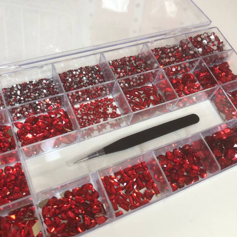 Rot Strass-Kristall Gesetzt von CometNailSupply