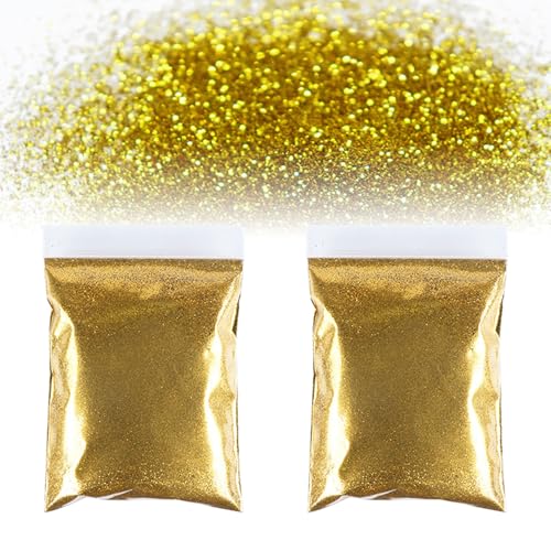 100g Glitter Craft Yellow Glitter Powder Gold Glitzer Acrylflocken Crafts Glitter Biologisch abbaubarer Glitter Dekoration Pulver Glitter für Kunsthandwerk Malerei Kosmetik von Comforso