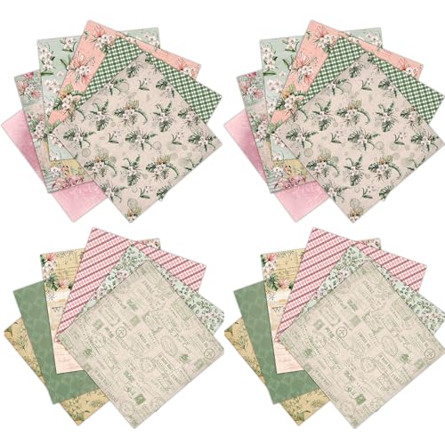 24 Blatt Blumen Scrapbooking Kartonpapier 15,2 x 15,2 cm Vintage Scrapbook Papier Scrapbooking Papierblöcke Time to Celebrate Serie Material Papier für Scrapbooking Geschenk (Have A Good Trip) von Comforso