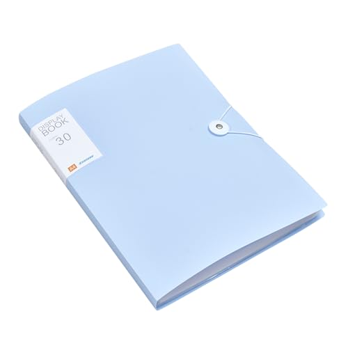 A4 Display Folders 30 Taschen Buchordner anzeigen Kunststoff Hülsen Sicherheits Seil Präsentation Folder Projektordner Dokumentieren Projektbuch Zertifikatsordner für Schulbüros (Light blue) von Comforso