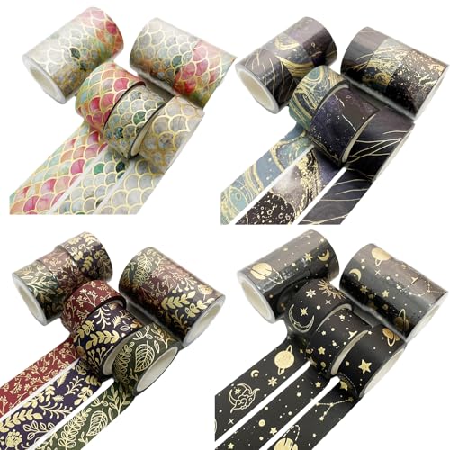 Comforso 6 Rollen Heißes Stamping Handbuch Tape Paper Washi Tape Set Dekoratives Abdeckband Washi Klebeband Klebebänder Künstler für DIY Craft Geschenkverpackung Karten Umschläge Foto (Farbe) von Comforso