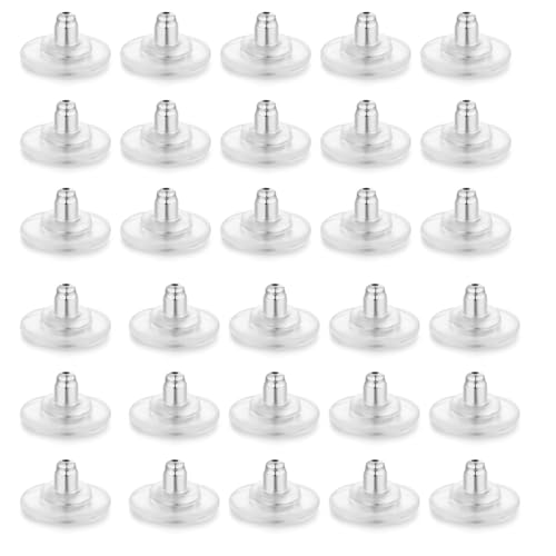 100 Stück Ohrring Stopper Ohrstecker Schnalle Universal Ohrring Sicherheit Kugel Ohrstecke,Klar Gummi Ohrring Rücken Kupplung für Damen Verschluss Ohrring Stopper Kunststoff von Comforty