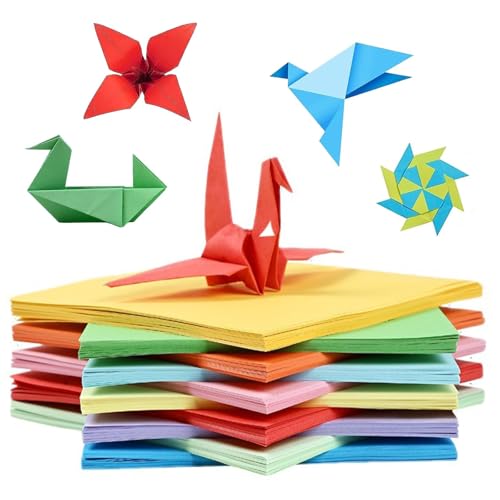 200 Blatt Buntes Papier, Farbiges Papier Faltpapier in 10 Farben, 17 X 17 cm Tonpapier Bunt/ Bastelpapier Origami Papier Zweiseitig /Buntpapierset für Diy Origami und Bastelprojekte von Comforty