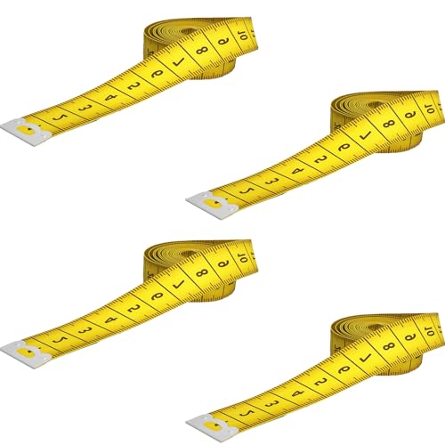 4 Bände Maßband Körpe 200cm/79 Zoll, Schneidermaßband Doppelseitige Measuring Tape Flexible Bandmaß Massband Schneider Mit Knopf Umfangmaßband Für Haushalte Handwerker Schneider von Comforty