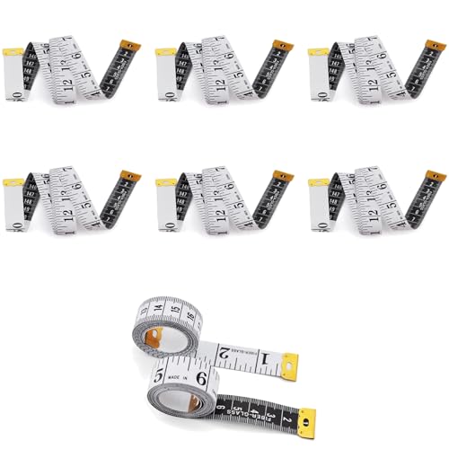 6 Bände Maßband Körper, 200cm/79 Zoll Schneidermaßband, Doppelseitige Measuring Tape Flexible Bandmaß Massband Schneider Mit Knopf Umfangmaßband Für Haushalte Handwerker Schneider von Comforty