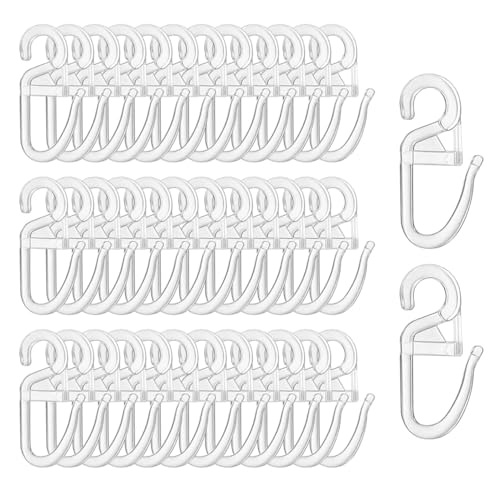 Gardinenhaken, 100 Stück Universal Überklipshaken, Transparent Faltenlegehaken, mit 6mm Öse Gardinenhaken, für Vorhangstangen und Gardinenstangen von Comforty