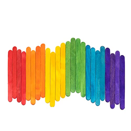 Comfy Package [200 Count] 4.5 Inch - 11,4 cm Colored Popsicle Sticks for Crafts - Multi-Purpose Wooden Sticks for Ices, Ice Cream, and More von Comfy Package