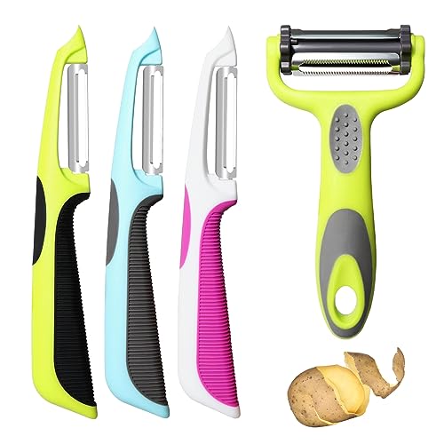 Gemüseschäler, Gemüse Universalschäler, 4 St. Sparschäler Set, Schäler, Kartoffelschäler, Potato Peeler, Vegetable Peeler, Schäler Gemüse, Küchenschäler, Gemueseschaeler, Schäler Set, Carrot Peeler von Comioke