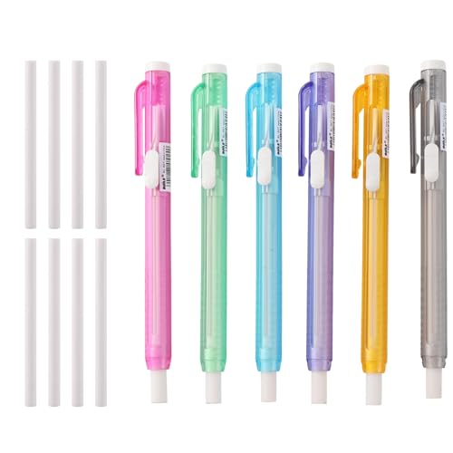 Radiergummi Stift,Pen-Style Radiergummis,Radirgummistifte,Erasers,Erasing Pen,Pen Eraser,Stift Radierer,Steckradierer,6 Stück Radierer Stift,Eraser Pen,8 Stück Ersatz Radiergummi-Nachfüllungen von Comioke