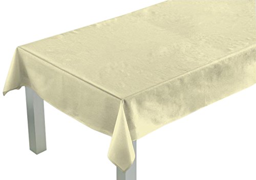 Comptoir du Linge lpr05001 Tischdecke rechteckig Polyester/Baumwolle 200 x 150 x 0,5 cm, Elfenbein, 150 x 200 cm von Comptoir du Linge