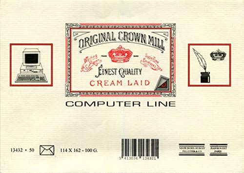 50 Stück, Crown Mill-Die Computer Briefumschläge Line-für Laser-, Inkjetdrucker &bis C6, cremefarben von Computer line