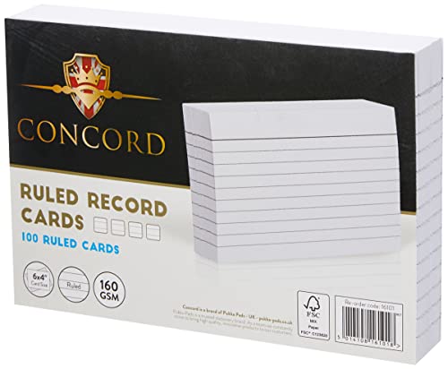 Concord Karteikarten glatt liniert 152 x 102 mm 100 Stück weiß von Concord